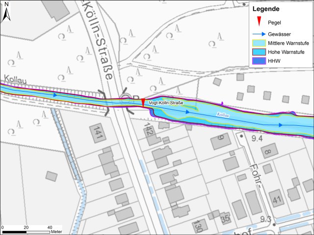 grafische Darstellung der Überflutungsgebiete