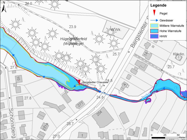 grafische Darstellung der Überflutungsgebiete
